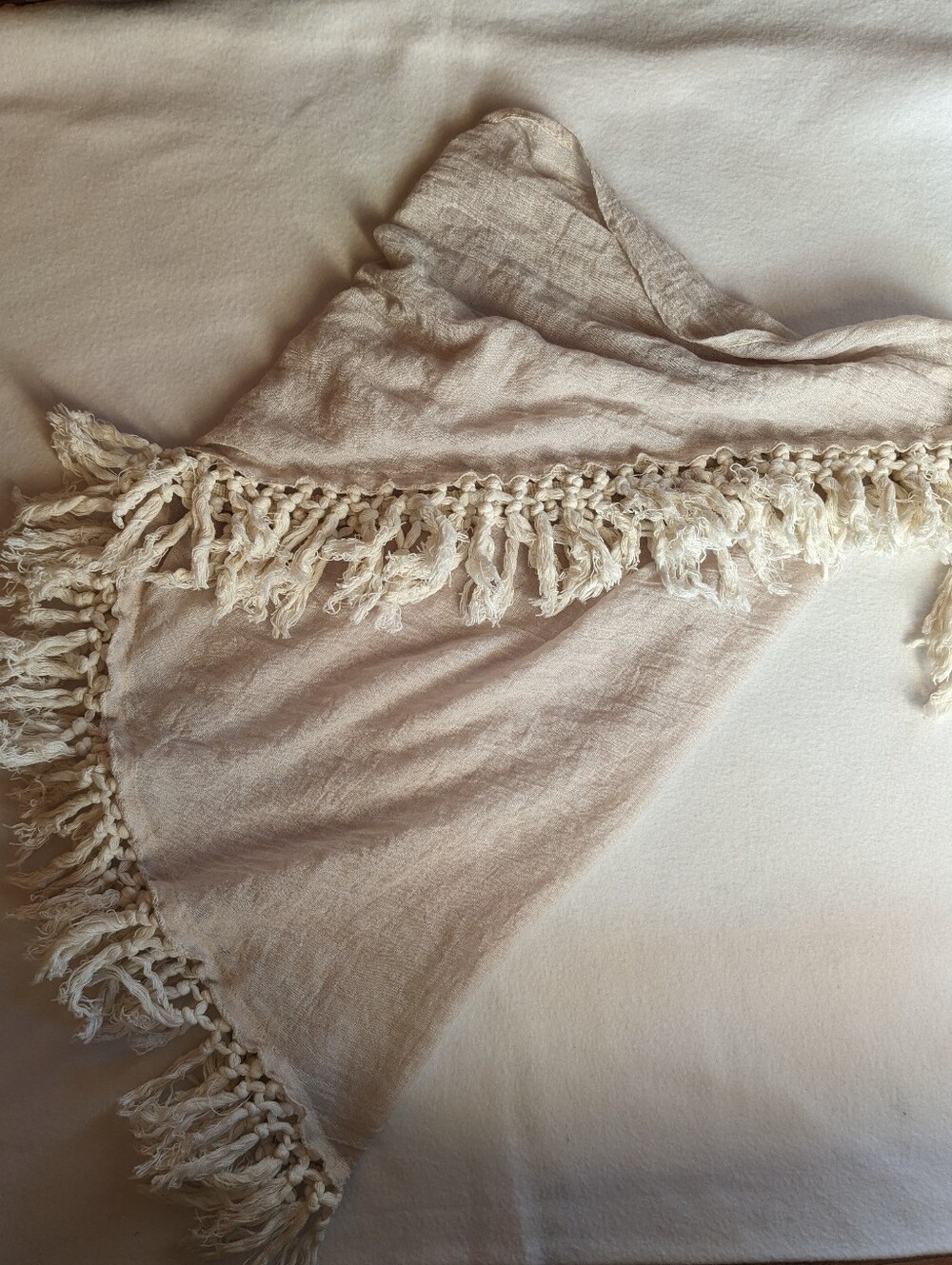 Tan Fringe Scarf
